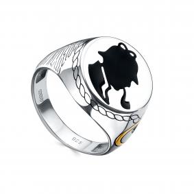 Серебряное кольцо KABAROVSKY K1-224-40802 с фианитом и эмалью K1-224-40802 фото