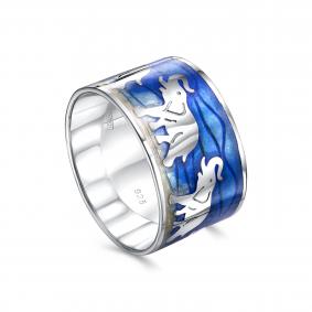 Серебряное кольцо KABAROVSKY K1-228-0089 с эмалью K1-228-0089 фото