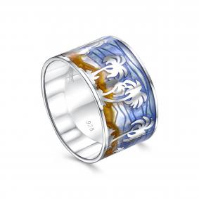 Серебряное кольцо KABAROVSKY K1-229-0089 с эмалью K1-229-0089 фото