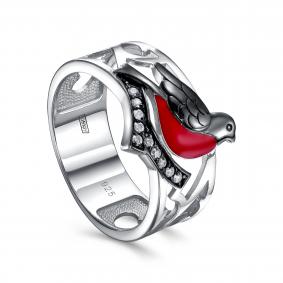 Серебряное кольцо KABAROVSKY K1-231-7918 с фианитом и эмалью K1-231-7918 фото