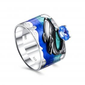 Серебряное кольцо KABAROVSKY K1-234-31189 с фианитом, эмалью и Swarovski K1-234-31189 фото