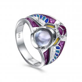 Серебряное кольцо KABAROVSKY K1-241-81101 с топазом и эмалью K1-241-81101 фото