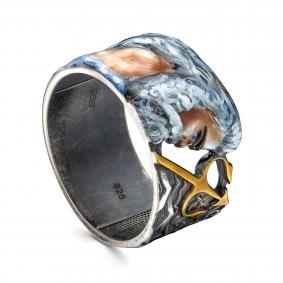 Кольцо из черненого серебра KABAROVSKY K1-246-0050 с эмалью K1-246-0050 фото