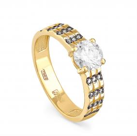 Кольцо из лимонного золота KABAROVSKY K1-2464-1000 с бриллиантом K1-2464-1000 фото