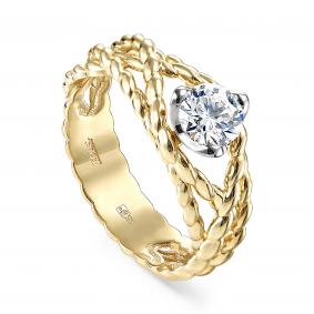 Кольцо из лимонного золота KABAROVSKY K1-2513-1000 с бриллиантом K1-2513-1000 фото