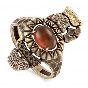 Золотое кольцо KABAROVSKY с гессонитом и бриллиантом K1-2528-9700 K1-2528-9700 фото