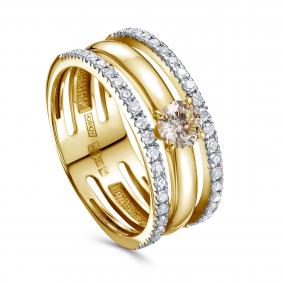 Кольцо из лимонного золота KABAROVSKY K1-2574-9200 с бриллиантом K1-2574-9200 фото