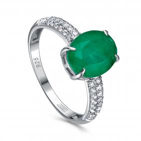 Серебряное кольцо KABAROVSKY K1-258-60400 с фианитом и алпанитом K1-258-60400 фото