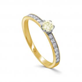 Кольцо из лимонного золота KABAROVSKY K1-2615-10900 с бриллиантом K1-2615-10900 фото