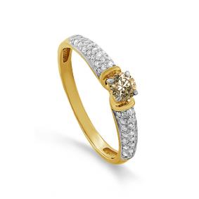 Кольцо из лимонного золота KABAROVSKY K1-2632-6000 с бриллиантом K1-2632-6000 фото