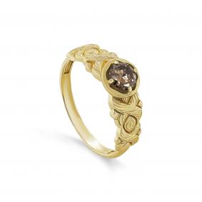 Кольцо из лимонного золота KABAROVSKY K1-2636-6000 с бриллиантом K1-2636-6000 фото