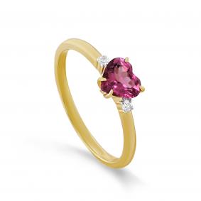 Кольцо из лимонного золота KABAROVSKY K1-2647-5200 с бриллиантом и турмалином K1-2647-5200 фото