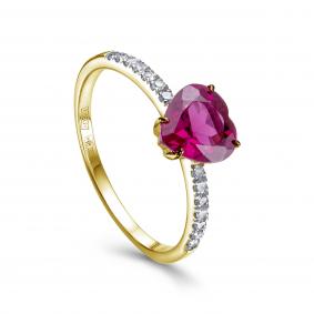 Кольцо из лимонного золота KABAROVSKY K1-2649-5200 с бриллиантом и турмалином K1-2649-5200 фото