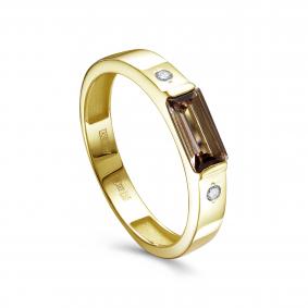 Кольцо из лимонного золота KABAROVSKY K1-2699-52700 с бриллиантом и турмалином K1-2699-52700 фото