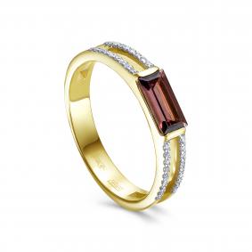 Кольцо из лимонного золота KABAROVSKY K1-2700-52700 с бриллиантом и турмалином K1-2700-52700 фото