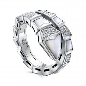 Серебряное кольцо KABAROVSKY K1-9049-6200 с фианитом и перламутром K1-9049-6200 фото