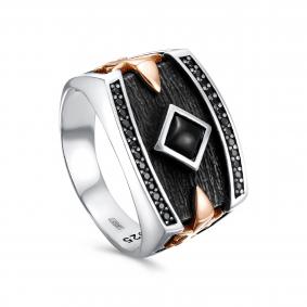 Серебряное кольцо KABAROVSKY K1-9099-0181 с фианитом и агатом K1-9099-0181 фото