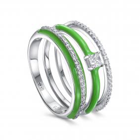 Серебряное кольцо KABAROVSKY K1-9199-7913 с фианитом и эмалью K1-9199-7913 фото