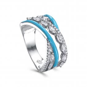 Серебряное кольцо KABAROVSKY K1-9201-7905 с фианитом и эмалью K1-9201-7905 фото