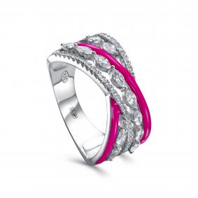 Серебряное кольцо KABAROVSKY K1-9201-7911 с фианитом и эмалью K1-9201-7911 фото