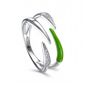 Серебряное кольцо KABAROVSKY K1-9203-7913 с фианитом и эмалью K1-9203-7913 фото