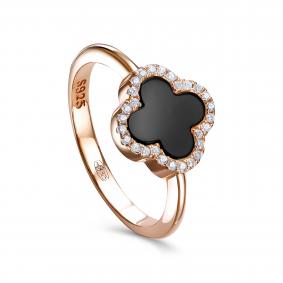 Серебряное кольцо KABAROVSKY K1-9209-6780 с фианитом и ониксом K1-9209-6780 фото