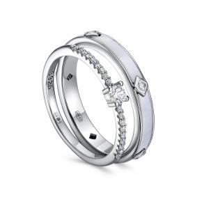 Серебряное кольцо KABAROVSKY K1-9257-6200 с фианитом и перламутром K1-9257-6200 фото