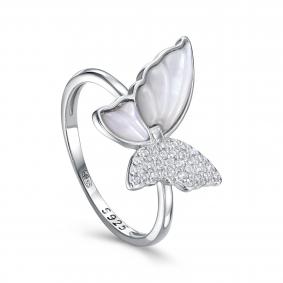 Серебряное кольцо KABAROVSKY K1-9258-6200 с фианитом и перламутром K1-9258-6200 фото