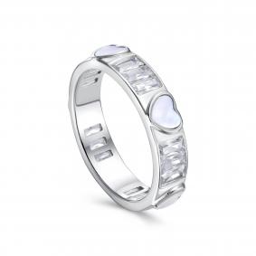 Серебряное кольцо KABAROVSKY K1-9259-6200 с фианитом и перламутром K1-9259-6200 фото