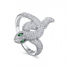 Серебряное кольцо Символ года Змея KABAROVSKY с фианитом K1-9289-40400 K1-9289-40400 фото
