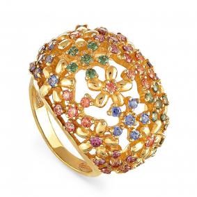 Кольцо из золочёного серебра KABAROVSKY K11-007-0987 с фианитом и алпанитом K11-007-0987 фото