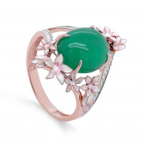 Золотое кольцо KABAROVSKY K11-01479-1091 с бриллиантом, ониксом и эмалью K11-01479-1091 фото