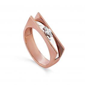 Золотое кольцо KABAROVSKY K11-01784-1010 с бриллиантом и эмалью K11-01784-1010 фото