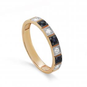 Золотое кольцо KABAROVSKY K11-01911-1100 с бриллиантом и сапфиром K11-01911-1100 фото
