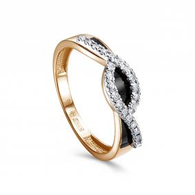 Золотое кольцо KABAROVSKY K11-02062-1002 с бриллиантом и эмалью K11-02062-1002 фото