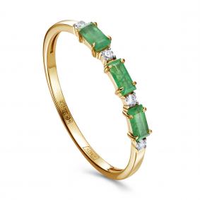 Золотое кольцо KABAROVSKY K11-02146-1200 с бриллиантом и изумрудом K11-02146-1200 фото