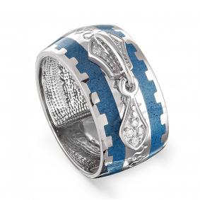Серебряное кольцо KABAROVSKY K11-024-8103 с фианитом и эмалью K11-024-8103 фото