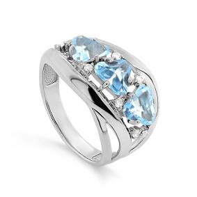 Серебряное кольцо KABAROVSKY K11-030-81100 с топазом и фианитом K11-030-81100 фото