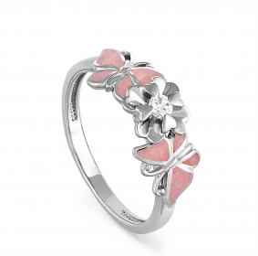 Серебряное кольцо KABAROVSKY K11-064-7911 с фианитом и эмалью K11-064-7911 фото