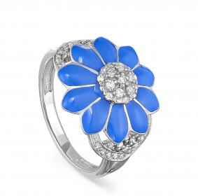 Серебряное кольцо KABAROVSKY K11-079-7905 с фианитом и эмалью K11-079-7905 фото