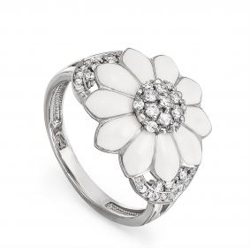 Серебряное кольцо KABAROVSKY K11-079-7910 с фианитом и эмалью K11-079-7910 фото