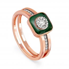 Золотое кольцо KABAROVSKY K11-0804-1013 с бриллиантом и эмалью K11-0804-1013 фото