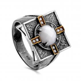 Кольцо из черненого серебра KABAROVSKY K11-1010-60078 с фианитом и алпанитом K11-1010-60078 фото