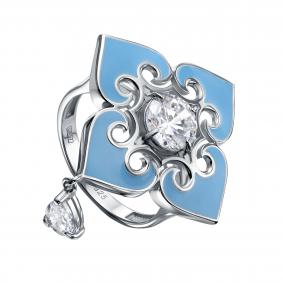 Серебряное кольцо KABAROVSKY K11-1029-7905 с фианитом и эмалью K11-1029-7905 фото