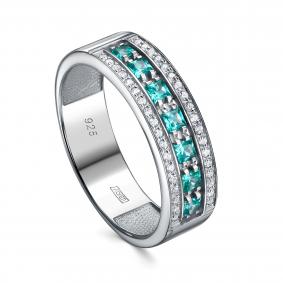 Серебряное кольцо KABAROVSKY K11-1039-21400 с гранатом и Swarovski K11-1039-21400 фото