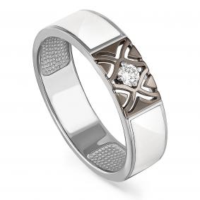 Кольцо из белого золота KABAROVSKY K11-11046-1010 с бриллиантом и эмалью K11-11046-1010 фото