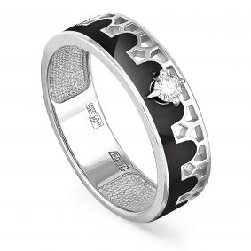 Кольцо из белого золота KABAROVSKY K11-11047-1002 с бриллиантом и эмалью K11-11047-1002 фото