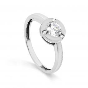 Кольцо из белого золота KABAROVSKY с алмазанитом и фианитом swarovski K11-11421-20000 K11-11421-20000 фото