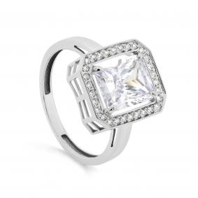 Кольцо из белого золота KABAROVSKY с алмазанитом и фианитом swarovski K11-11429-20600 K11-11429-20600 фото