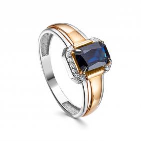 Золотое кольцо KABAROVSKY K11-11576-1100 с бриллиантом и сапфиром K11-11576-1100 фото